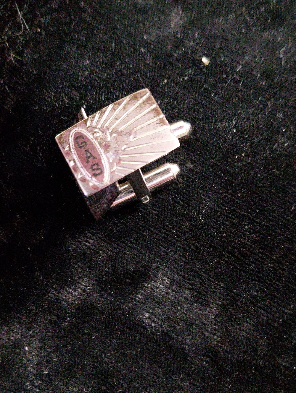 Vintage Gas Station Award Cufflinks with Sunburst Detail